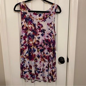 Loveappella Stitch Fix Floral Print Jersey Knit Stretchy Tank Top Size XXL